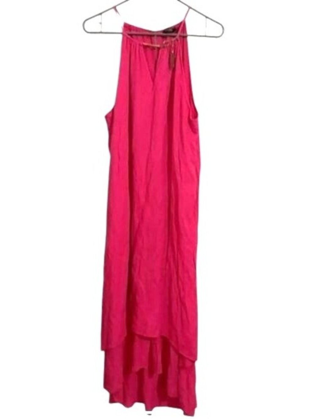 Sleeveless Pink High-Low Maxi Dress With Gold Accent By Mae Gabrielle XL Rayon &